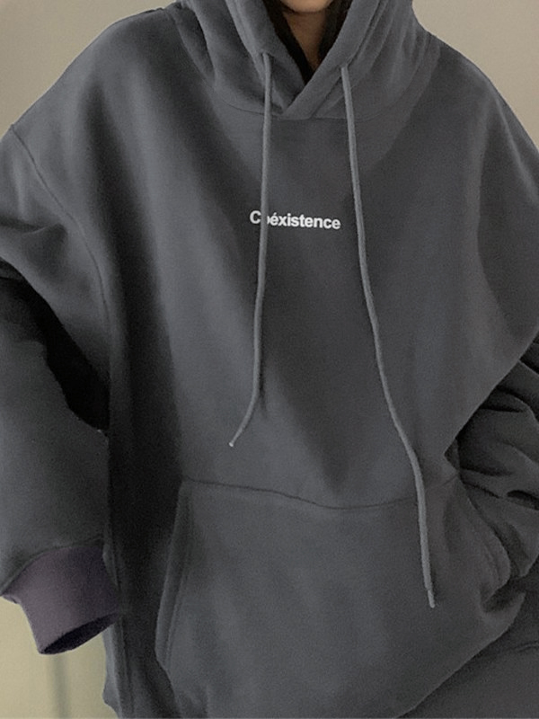 Oversized Logo Graphic Pullover Hoodie