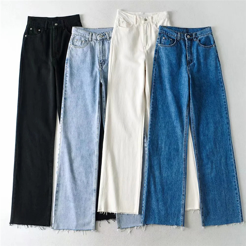 Ootddress 2025 Fashion Women's Jeans Bottom Casual Straight Leg Baggy Jeans Fall Boyfriend Long Trousers High Waist Denim Pants
