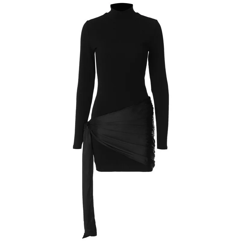 O1CN01W7BBJ71Gs77SKLhYA_!!3843000677-0-cib.jpg Ootddress Turtleneck Long Sleeve Sexy Mini Dress For Women Autumn Fashion Ruched Draped Slim Fit Dress Ladies Elegant Dress