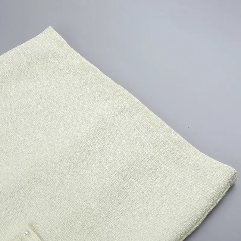 Ootddress Pearl Dress Sets Women Autumn Long Sleeve Coat And Mini Dress Two Piece Sets Femme Sexy Strapless Dress Matching Sets