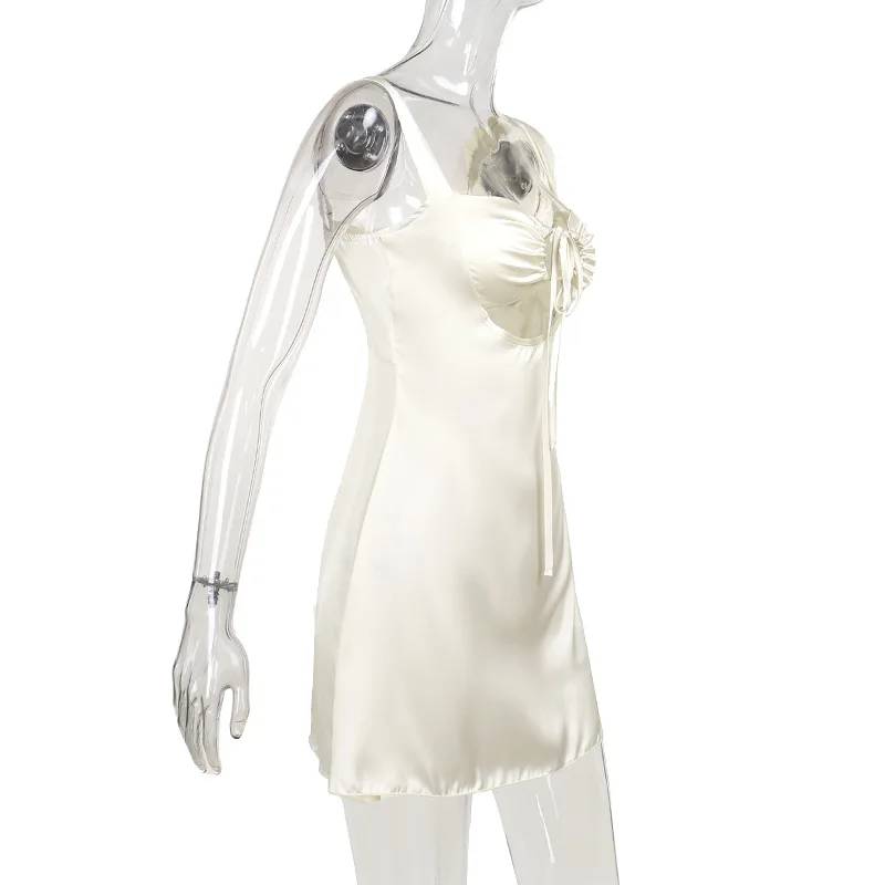 Ootddress Bandage Sexy Sheath Dress For Women 2025 Summer Hollow Out Lace Up Sundress Femme Beach Sexy Slim Elegant Dresses Woman