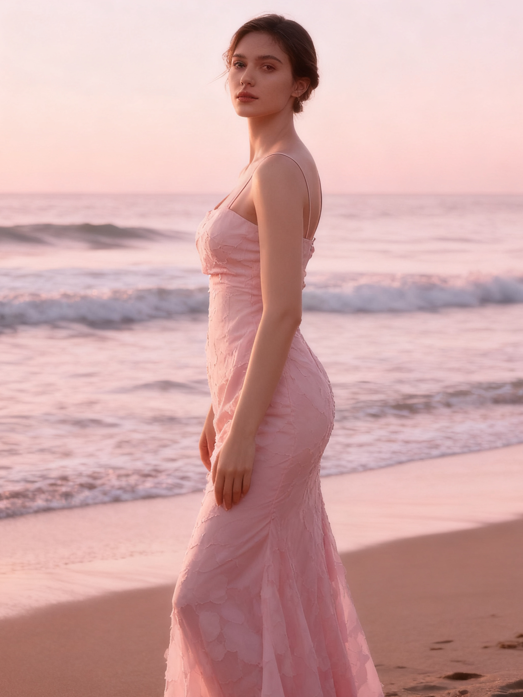 Floral Jacquard Ruffle Square Neck Spaghetti Strap Mermaid Maxi Gown