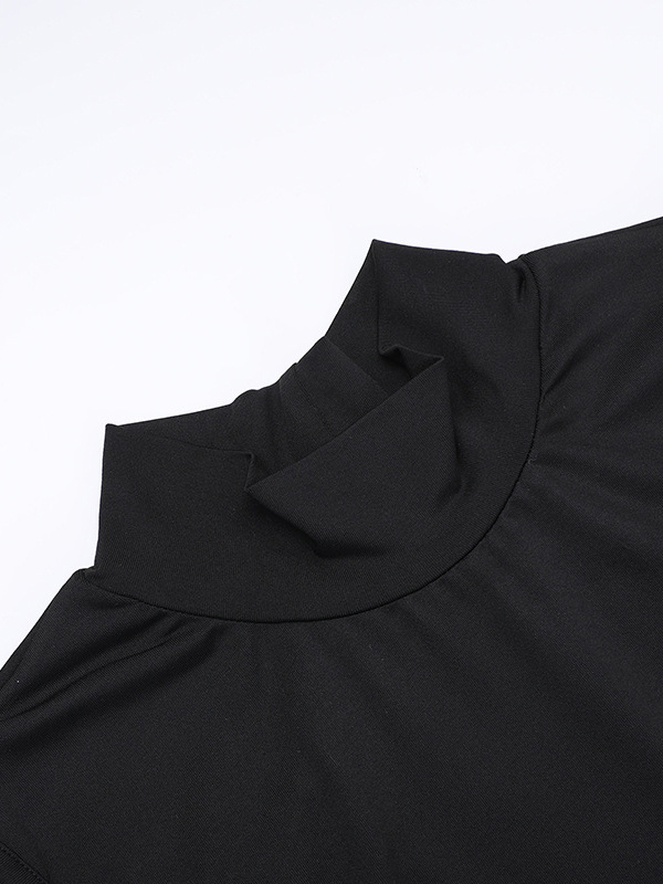 Backless Maxi Dress For Women - Butterfly Detail Mock Neck Black Bodycon Long Dress - Summer Night Out Clubwear 2026