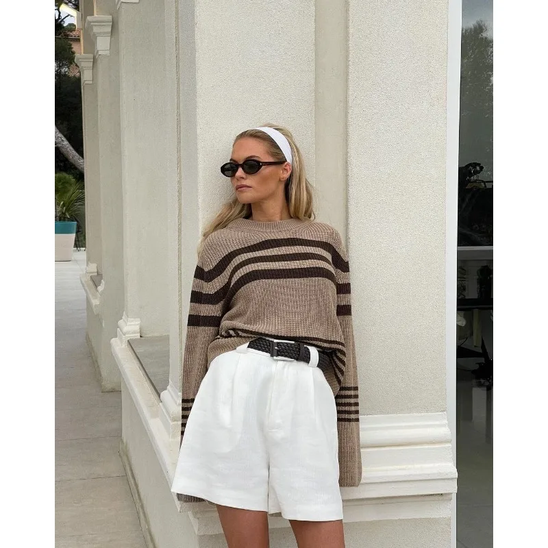 Ootddress Striped Casual Knitwear Top Female Loose Autumn 2025 High Waist Contrast Knit Sweater Slim Patchwork Streetwear Pullover 20 Ootddress Striped Casual Knitwear Top Female Loose Autumn 2025 High Waist Contrast Knit Sweater Slim Patchwork Streetwear Pullover
