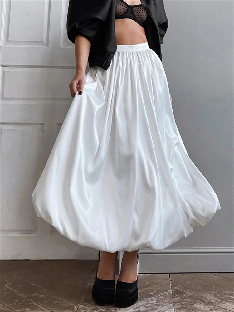 Ootddress Silk Satin White Maxi Skirt Long Ruffled Pleated Skirts Elegant Lantern Pants A-Line Silk Long Skirts For Women 2025 New 15 Ootddress Silk Satin White Maxi Skirt Long Ruffled Pleated Skirts Elegant Lantern Pants A-Line Silk Long Skirts For Women 2025 New