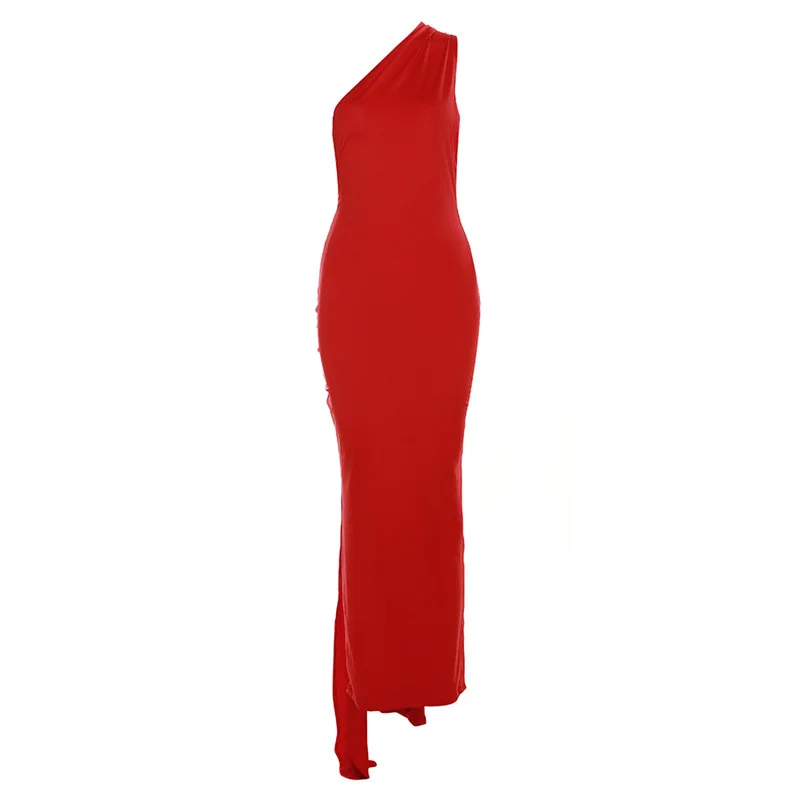 Ootddress Sexy Backless Hanging Neck Bodycon Evening Dress For Women Strapless Max Female Dress Charming Club Party Prom Dress