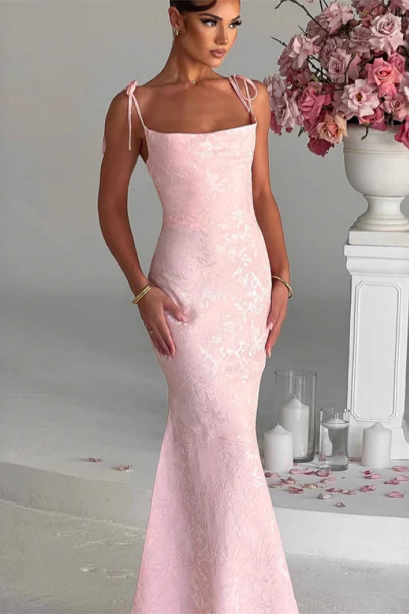 Sash Backless Mermaid Dress