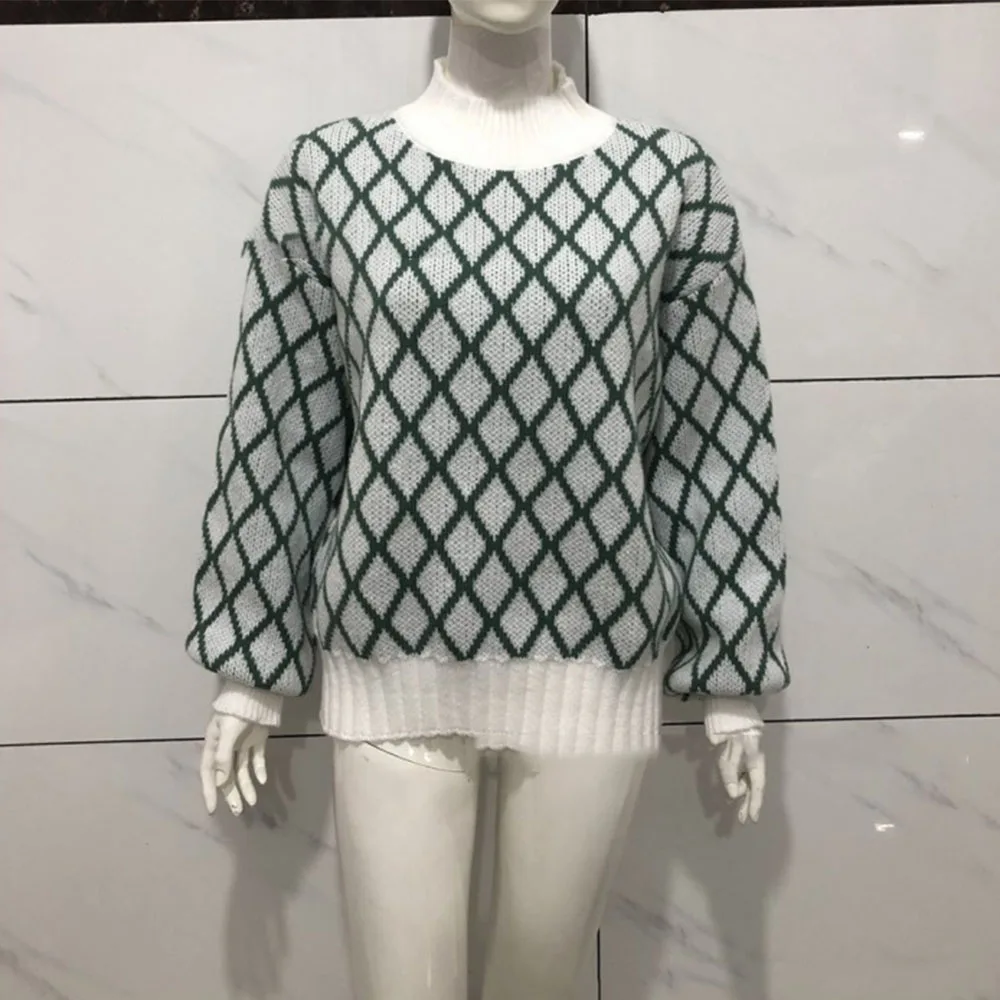 Ootddress Striped Knitted Sweater Women Trendy Slim Loose Turtleneck Women's Tops Autumn Sport Casual Pullover Woman High Neck 2025