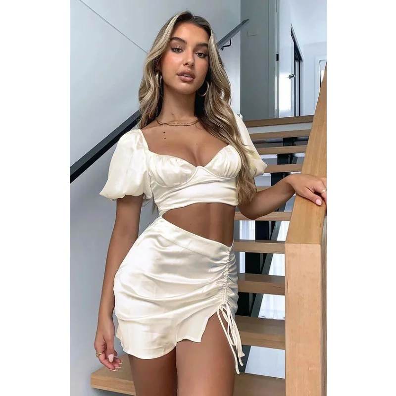 Ootddress Pleated Lace-Up Satin Mini Skirt Side Split Fashion For Women Skirt Solid High Waist Zipper Casual Outfit Ladies Skirt 26 Ootddress Pleated Lace-Up Satin Mini Skirt Side Split Fashion For Women Skirt Solid High Waist Zipper Casual Outfit Ladies Skirt