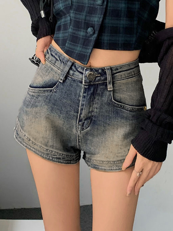 Vintage Wash Faded Denim Hot Shorts