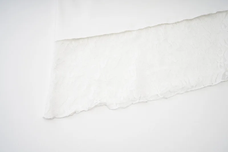 Ootddress Lace Patchwork See-Through Crop top For Women Fashion Sexy Long Sleeve Slim Patchwork Cropped Y2k Top Female Clothes Tee