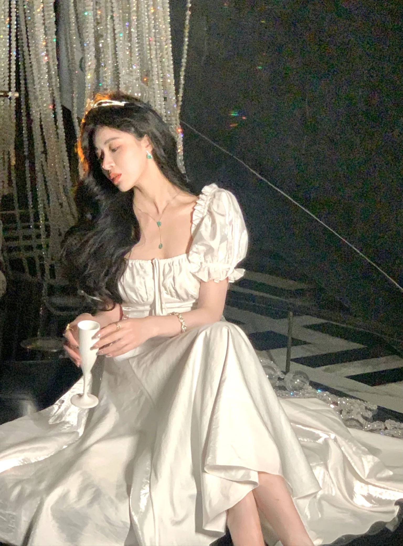 Elegant Evening Party Dress Women 2025 Spring Summer Prom Robe Vestidos Korean A-line Princess Romantic Graduation Dresses New