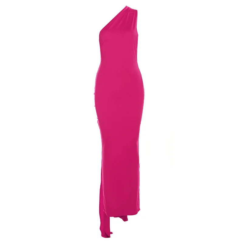 Ootddress Sexy Backless Hanging Neck Bodycon Evening Dress For Women Strapless Max Female Dress Charming Club Party Prom Dress