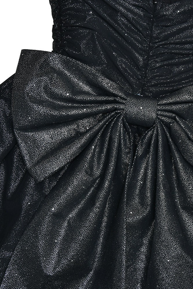 Satin Bow A-Line Mini Dress