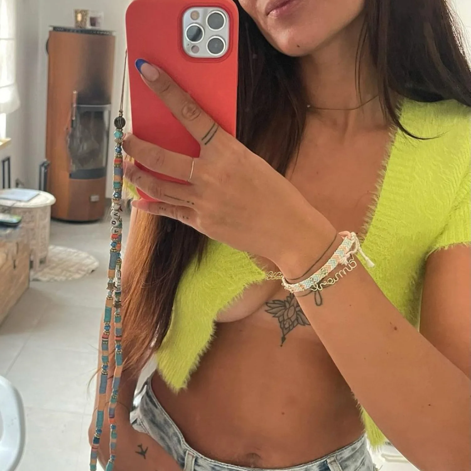 Ootddress Chic Mini Cropped Cardigan Tops Sweater Short Sleeve Knit Mohair Lady Fashion Letters Chain Tank Tops For Women New 2025