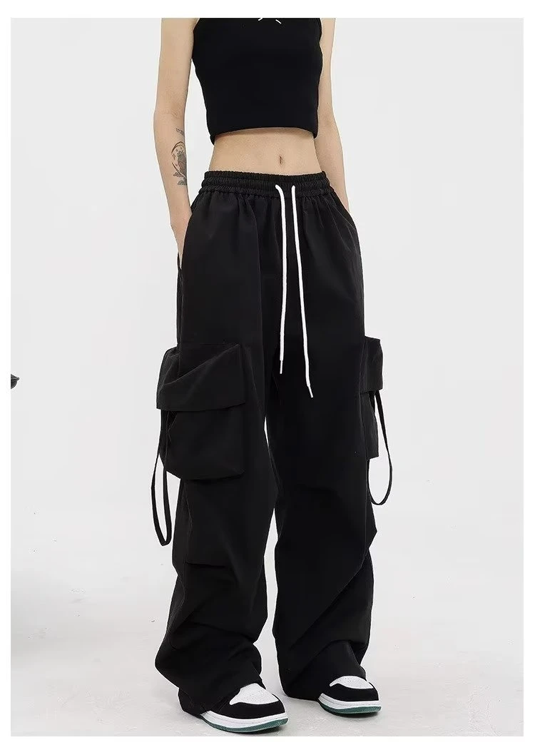 Women Y2K Cargo Pants High Waist Streetwear Hip Hop Trousers Female Big Pockets Casual Student Drawstring Baggy Sweatpants 15 Women Y2K Cargo Pants High Waist Streetwear Hip Hop Trousers Female Big Pockets Casual Student Drawstring Baggy Sweatpants