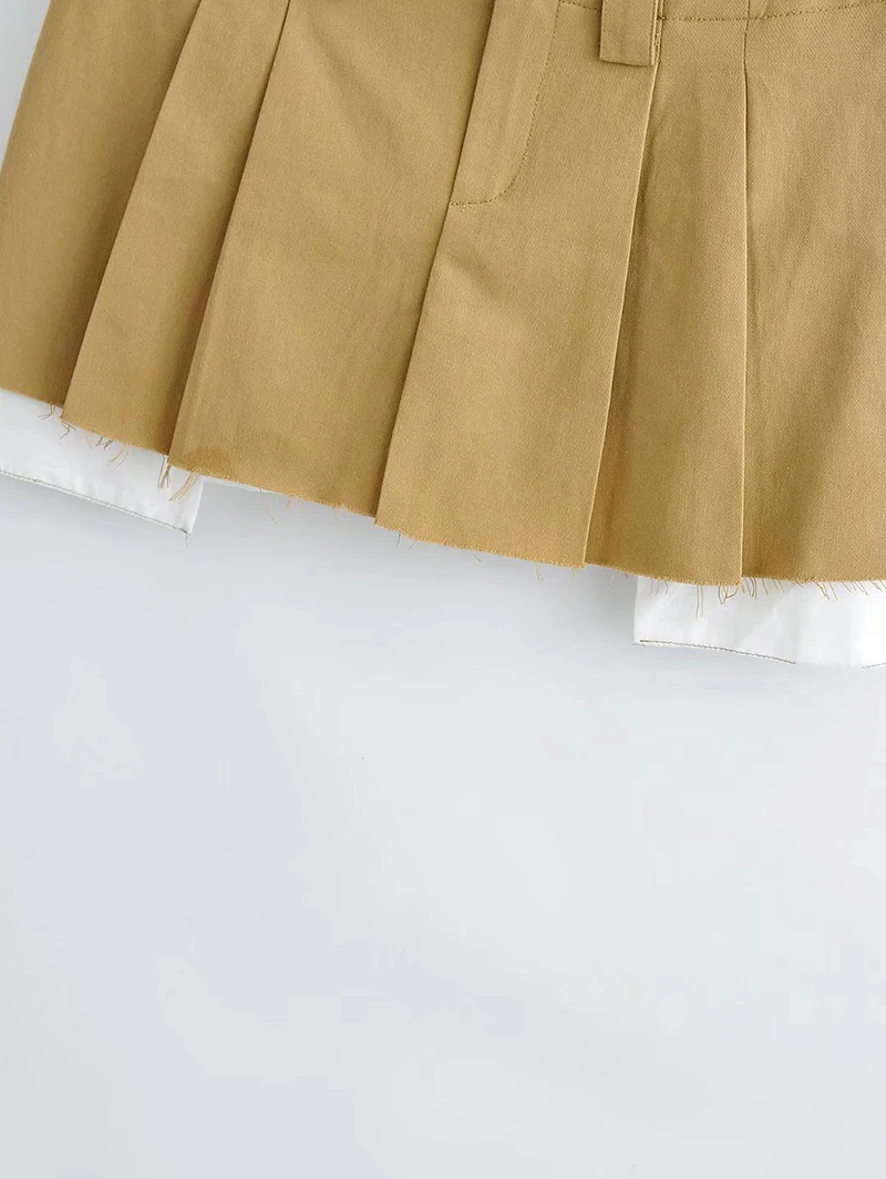 Ootddress Y2K Skirts Women Cotton Low Waist Pleated Mini Skirts 2025 Summer Harajuku Streetwear Pocket With Belts Micro Skirt