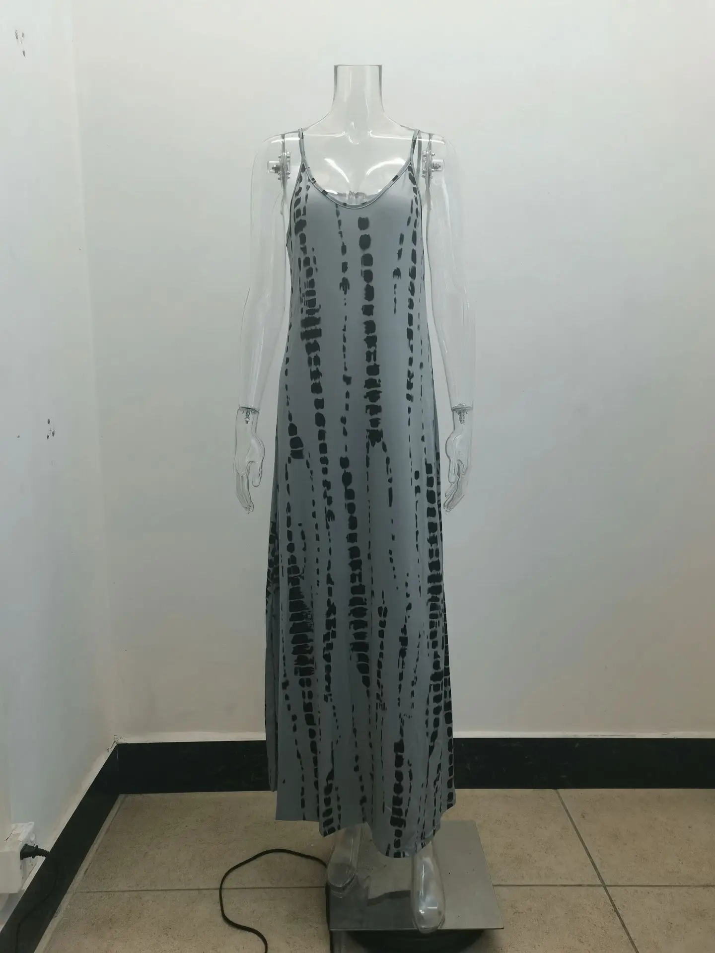 Casual Printed Maxi Spaghetti Strap Dresses For Women V-neck Backless A-line Long Dress Fashion Bohemian Style Beach Vestidos 6 undefined