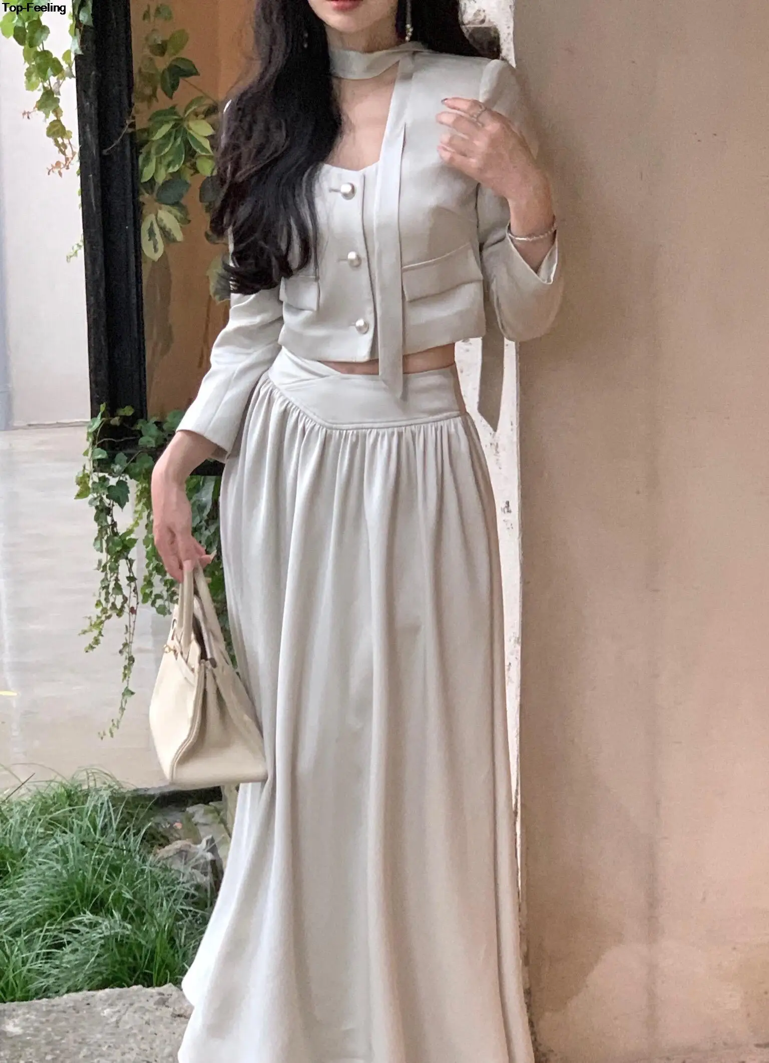 Autumn New Elegant Skirt 2 Piece Sets for Women's Korean Fashion Button Blazer High Waist A-line Skirts Suit Y2k Outfits Clothes 13 Autumn New Elegant Skirt 2 Piece Sets for Women's Korean Fashion Button Blazer High Waist A-line Skirts Suit Y2k Outfits Clothes