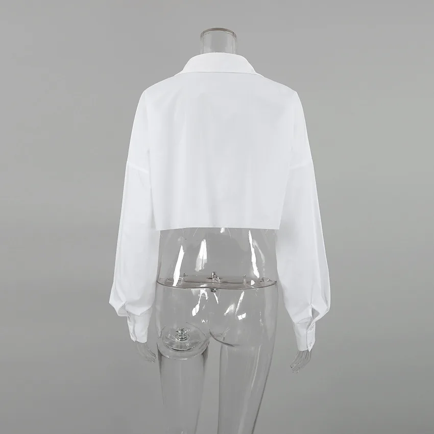 Ootddress Lapel Pocket Casual Shirts For Women Long Sleeve Loose Patchwork Crop top Y2k Outfit Solid High Street Cardigan Blouse