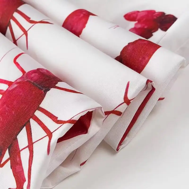 Cartoon Cray Printing Long Pants Set For Women 2025 Summer Short Sleeve Shirt High Waist Wide Leg Pant 2 Piece Sets Lady Outfits