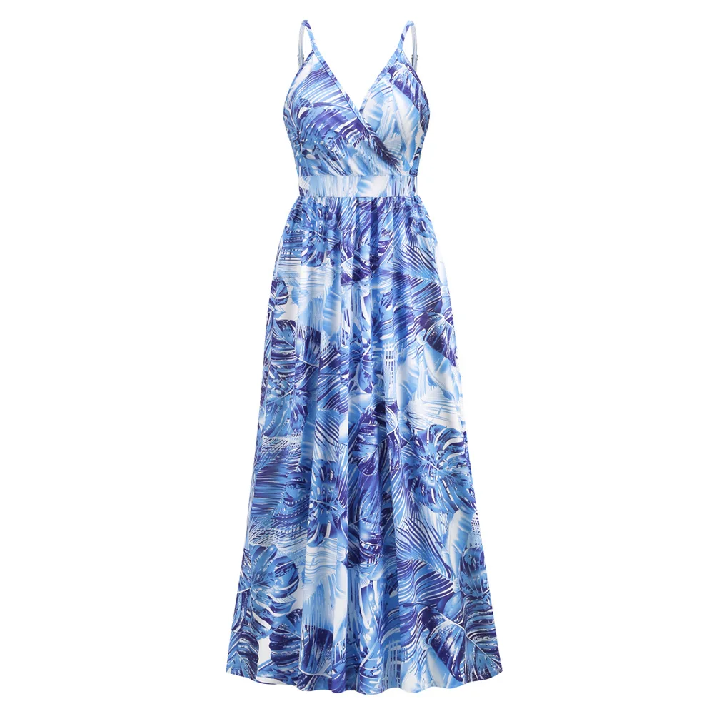 Bohemian Style Print Spaghetti Strap Dresses Women Sexy V-neck Backless Beach Vacation Long Dress Female Vestido 2025 Summer New 32 LQ479-lan-(5).jpg