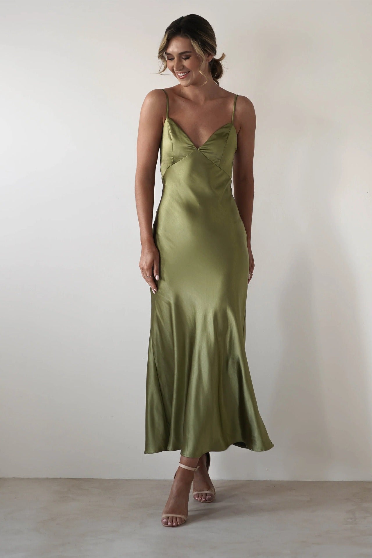 Satin Backless Tie Dress