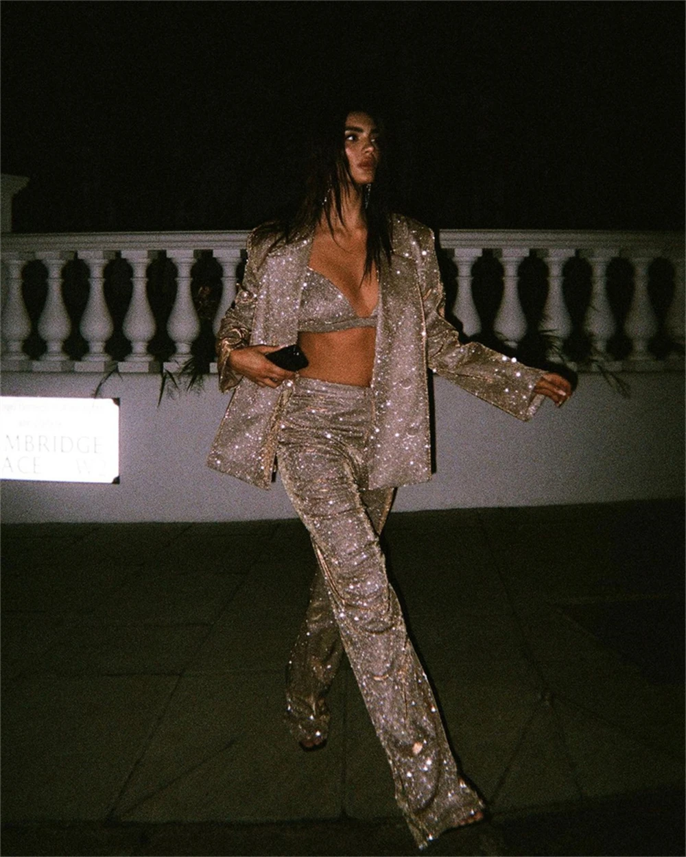Ootddress Party Sliver Glitter Three Piece Blazer Sets For Women Fashion Clubwear Sparkly Bra And Pants 2 Piece Mathcing Set New 21 Ootddress Party Sliver Glitter Three Piece Blazer Sets For Women Fashion Clubwear Sparkly Bra And Pants 2 Piece Mathcing Set New