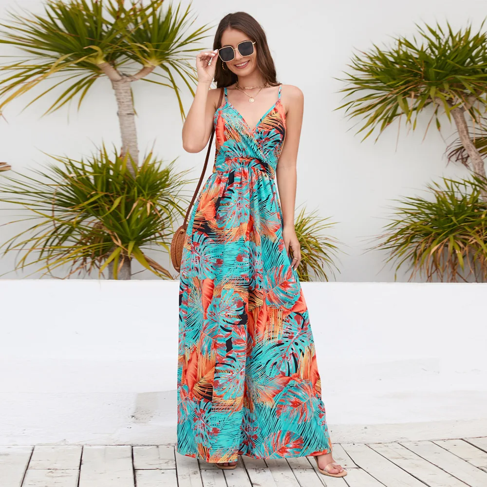 Bohemian Style Print Spaghetti Strap Dresses Women Sexy V-neck Backless Beach Vacation Long Dress Female Vestido 2025 Summer New 49 LQ479-ju-(1).jpg
