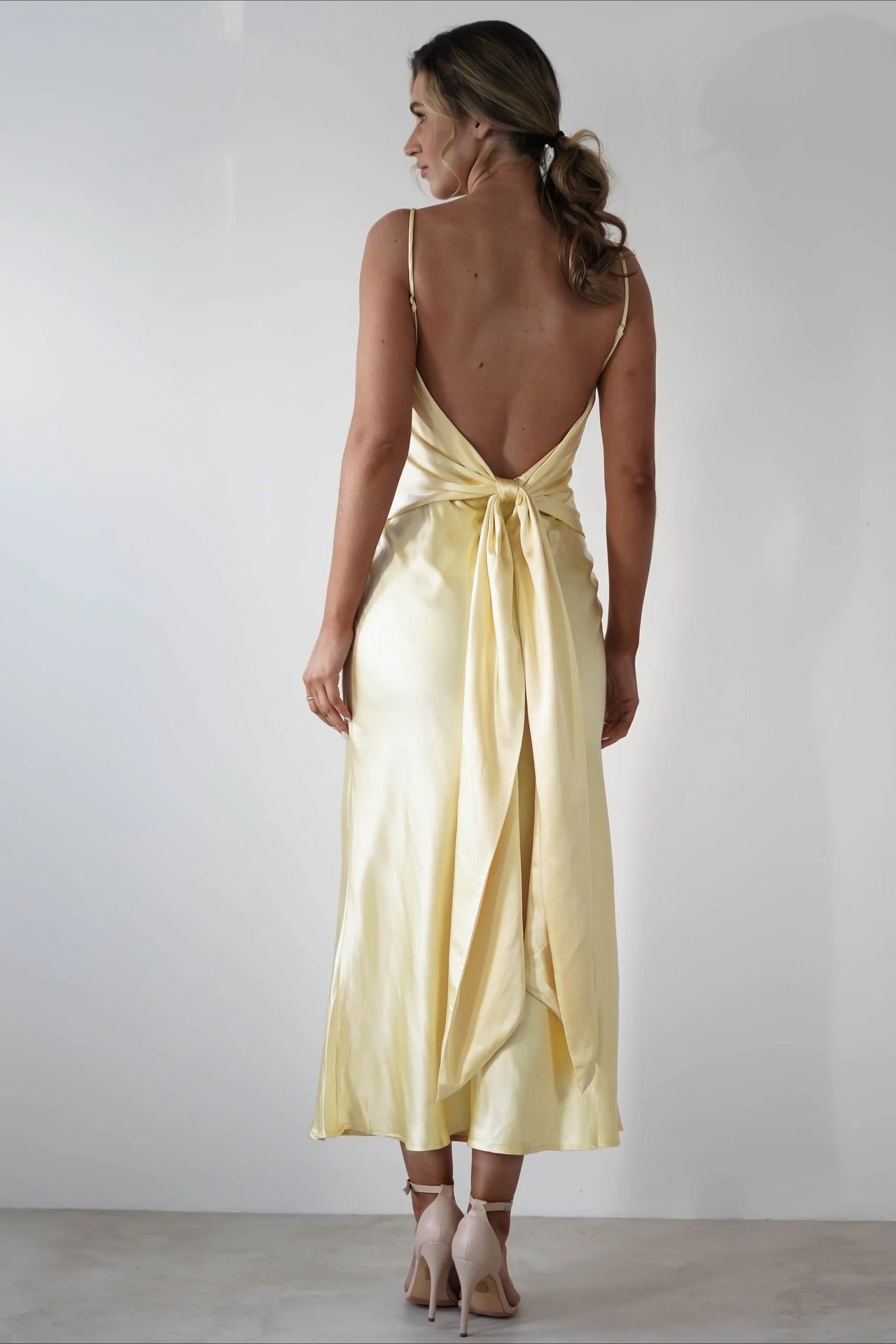Satin Backless Tie Dress