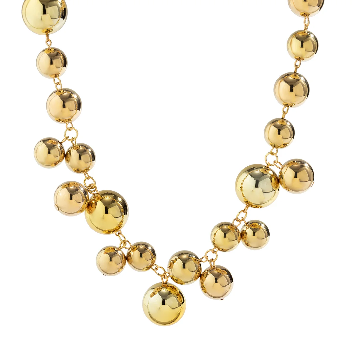 Trendy CCB Ball Jewelry Set for Women - Statement Necklace and Earrings with Exaggerated Beaded Design /vestes novas