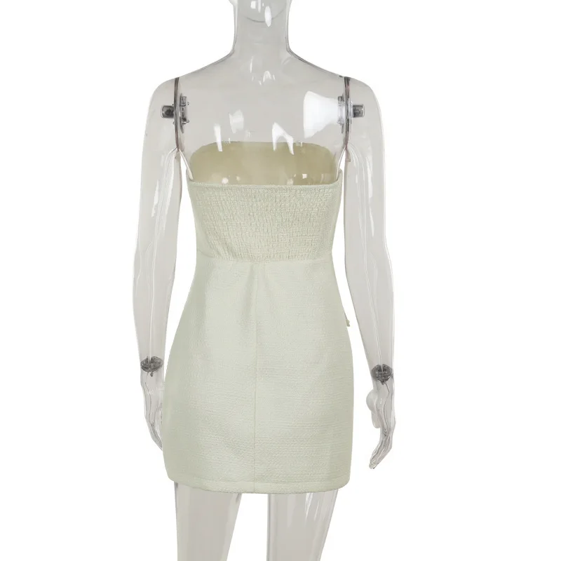 Ootddress Pearl Dress Sets Women Autumn Long Sleeve Coat And Mini Dress Two Piece Sets Femme Sexy Strapless Dress Matching Sets