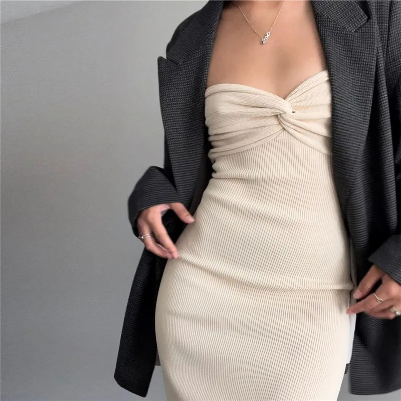 Ootddress Strapless Knit Maxi Dresses For Women Summer Beach Party Bodycon Dress Off-Shoulder Twist Knitting Evening Backless Dress 19 Ootddress Strapless Knit Maxi Dresses For Women Summer Beach Party Bodycon Dress Off-Shoulder Twist Knitting Evening Backless Dress