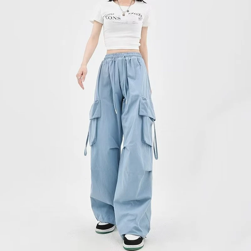 Women Y2K Cargo Pants High Waist Streetwear Hip Hop Trousers Female Big Pockets Casual Student Drawstring Baggy Sweatpants 18 Women Y2K Cargo Pants High Waist Streetwear Hip Hop Trousers Female Big Pockets Casual Student Drawstring Baggy Sweatpants