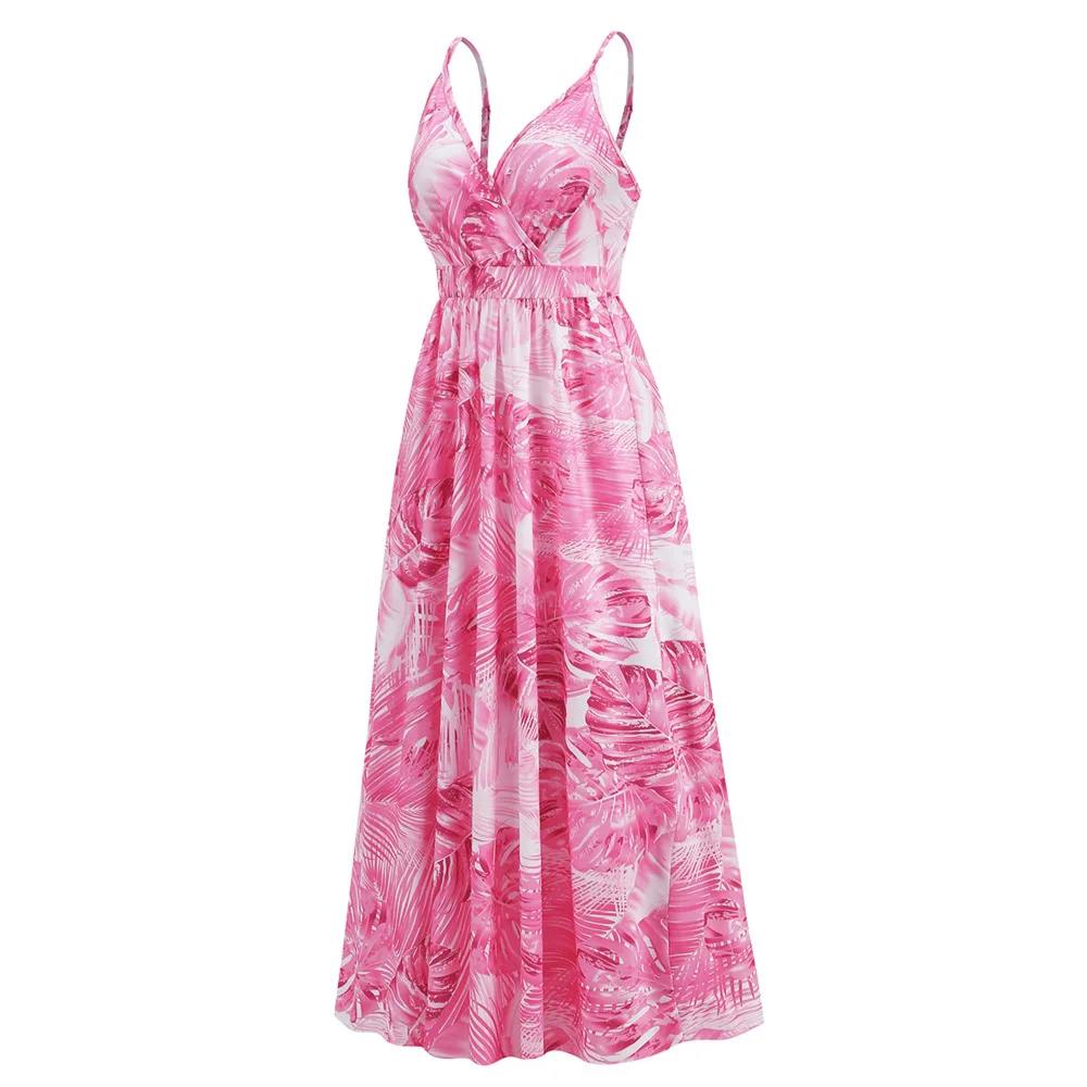 Bohemian Style Print Spaghetti Strap Dresses Women Sexy V-neck Backless Beach Vacation Long Dress Female Vestido 2025 Summer New 19 LQ479-fen-(6).jpg