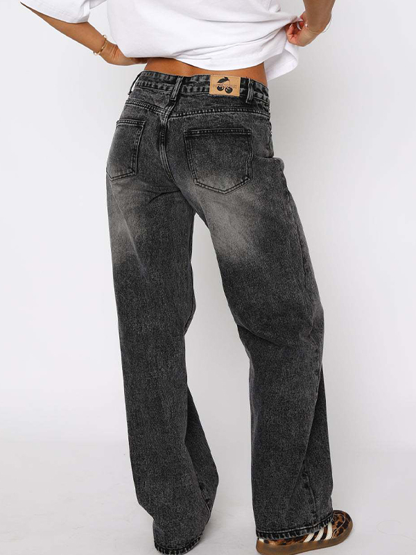 Versatile Simple Midriff Boyfriend Jeans