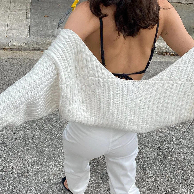 Ootddress White Women Sweater Shrugs Cropped Top Full Lantern Sleeve Knitwear Pullover Sexy Summer High Street Outwear 2025 Spring 33 Ootddress White Women Sweater Shrugs Cropped Top Full Lantern Sleeve Knitwear Pullover Sexy Summer High Street Outwear 2025 Spring