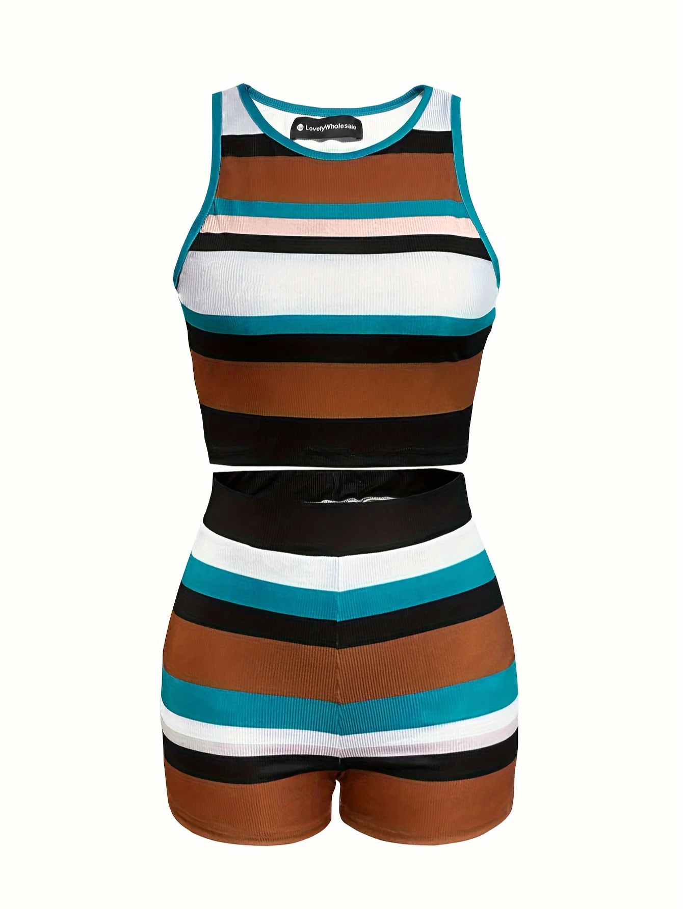Crop Top Striped Shorts Set Patchwork Crop Tank Tops and Shorts Womens Outfits Summer 2025 Casual Holiday Beachwear 7 Crop Top Striped Shorts Set Patchwork Crop Tank Tops and Shorts Womens Outfits Summer 2025 Casual Holiday Beachwear
