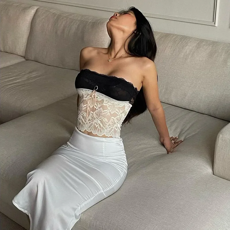 Ootddress Halter Lace See-Through Crop Top Ruffled Contrast Tank Top - Y2K Fashion Patchwork Strapless Sexy Contrast Cropped Top 23 Ootddress Halter Lace See-Through Crop Top Ruffled Contrast Tank Top - Y2K Fashion Patchwork Strapless Sexy Contrast Cropped Top