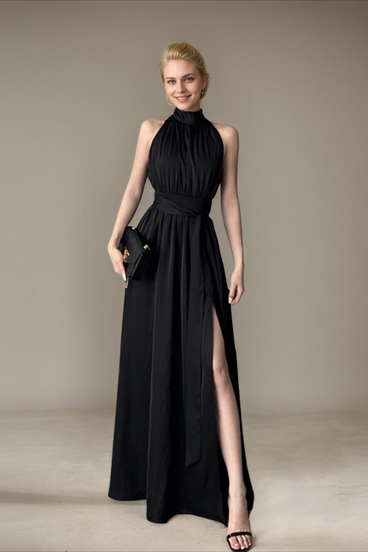 Sleeveless Maxi With Side Slit Dress