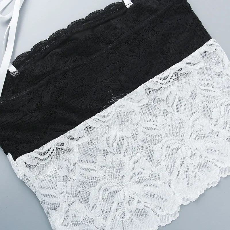 Ootddress Halter Lace See-Through Crop Top Ruffled Contrast Tank Top - Y2K Fashion Patchwork Strapless Sexy Contrast Cropped Top 14 Ootddress Halter Lace See-Through Crop Top Ruffled Contrast Tank Top - Y2K Fashion Patchwork Strapless Sexy Contrast Cropped Top