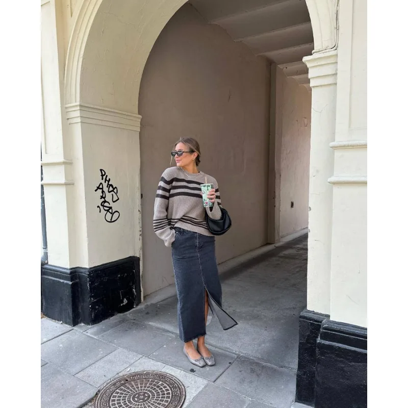 Ootddress Striped Casual Knitwear Top Female Loose Autumn 2025 High Waist Contrast Knit Sweater Slim Patchwork Streetwear Pullover 15 Ootddress Striped Casual Knitwear Top Female Loose Autumn 2025 High Waist Contrast Knit Sweater Slim Patchwork Streetwear Pullover