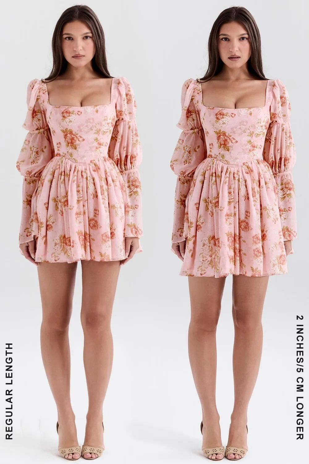 Ootddress Elegant Horn Long Sleeve Bodycon Printed Short Skirt Female Sexy Square Neck Slim Female Dress Party Club Evening Dress