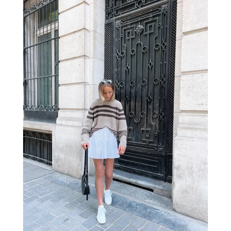 Ootddress Striped Casual Knitwear Top Female Loose Autumn 2025 High Waist Contrast Knit Sweater Slim Patchwork Streetwear Pullover 27 Ootddress Striped Casual Knitwear Top Female Loose Autumn 2025 High Waist Contrast Knit Sweater Slim Patchwork Streetwear Pullover