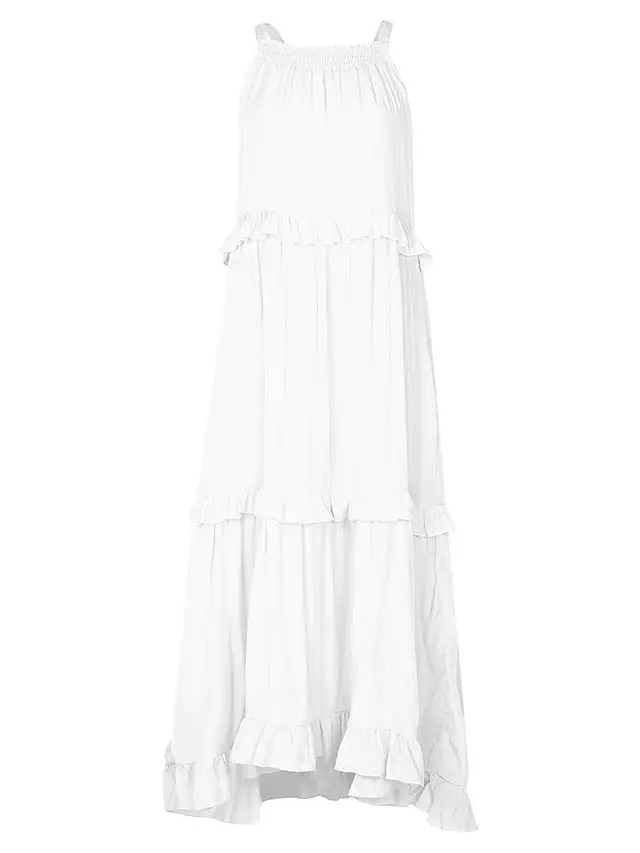 Summer Vacation Style Halter Neck Long Dresses Women Fashion Backless Leace-up Loose Ruffles Beach Dress Elegant Ladies Vestidos 18 Summer Vacation Style Halter Neck Long Dresses Women Fashion Backless Leace-up Loose Ruffles Beach Dress Elegant Ladies Vestidos