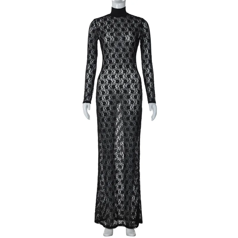 Ootddress See-through Mesh Tight Maxi Dress Sexy Hollow Out Lace Mesh Patchwork Women Fashion Full Sleeve Banquent Long Dress 2025 7 Ootddress See-through Mesh Tight Maxi Dress Sexy Hollow Out Lace Mesh Patchwork Women Fashion Full Sleeve Banquent Long Dress 2025