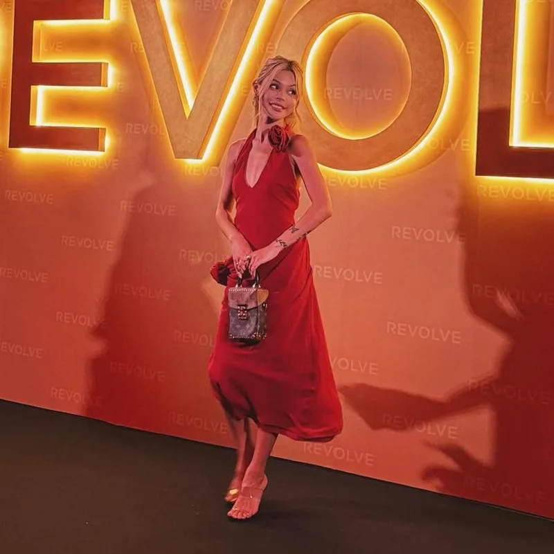 Ootddress Floral Pleated V-Neck Long Dress For Women High Waist Split Sleeveless Elegant Party Looks Evening Partywear Women's Dress