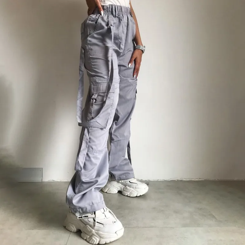 Ootddress High Waist Cargo Pants Women Pocket Loose Pink Fashion Baggy Sweatwear Female 2025 Autumn Winter Casual Sweatpants Woman