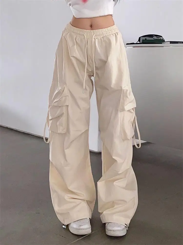 Women Y2K Cargo Pants High Waist Streetwear Hip Hop Trousers Female Big Pockets Casual Student Drawstring Baggy Sweatpants 21 Women Y2K Cargo Pants High Waist Streetwear Hip Hop Trousers Female Big Pockets Casual Student Drawstring Baggy Sweatpants