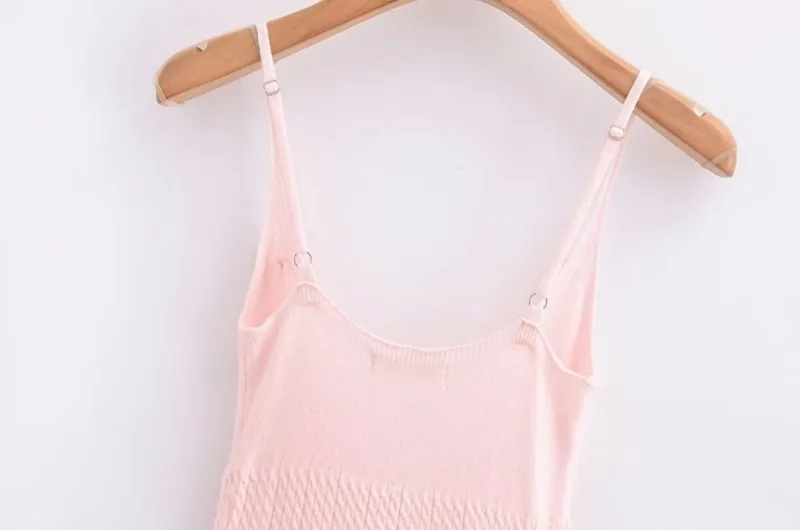 Ootddress Ruffle Knitted Dress For Women Sleeveless V Neck Slim Splice Flower Sundress Ladies Casual Fashion Y2k Solid Dress Woman